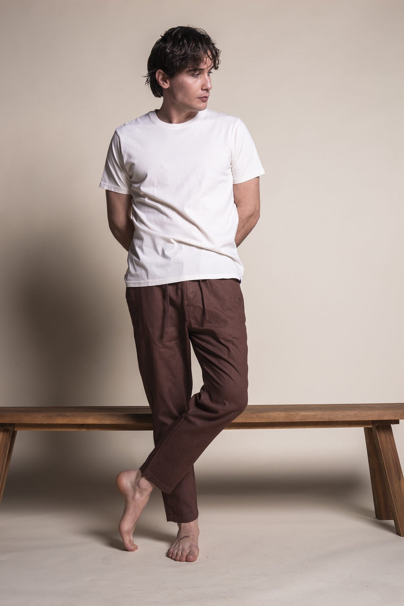 COMFORT FIT COTTON LINEN CHINO PANTS