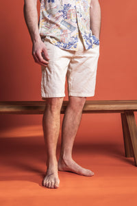 COMFORT FIT LINEN AND COTTON BERMUDA SHORTS